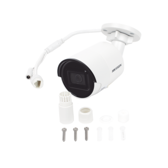Bala IP 2 Megapixel / Lente 2.8 mm / 40 mts IR EXIR / ACUSENSE (Evita Falsas Alarmas) / Exterior IP67 / WDR 120 dB / PoE / Micrófono Integrado / Metal  / MicroSD / ONVIF / ACUSEARCH