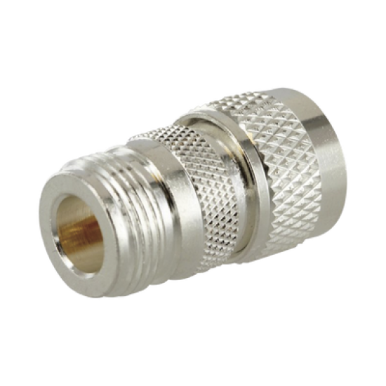 Adaptador en Línea de Conector N Hembra a UHF Macho (PL-259), Plata/ Oro/ Teflón.