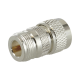 Adaptador en Línea de Conector N Hembra a UHF Macho (PL-259), Plata/ Oro/ Teflón.