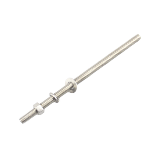 Kit de 10 Varillas Roscadas de 3/8 x 5 in, con Arandelas Planas, Arandelas de Seguridad y Tuercas. 