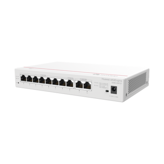 HUAWEI eKit - Router Multi-Servicio / 2 puerto 10/100/1000 Mbps(WAN) / 1 puerto 10/100/1000 Mbps(WAN/LAN) PoE / 7 puertos 10/100/1000 Mbps(LAN) PoE / 124W / Rendimiento 2 Gbps / Controla hasta 64 APs / Hasta 250 Clientes / Administración Nube Grati