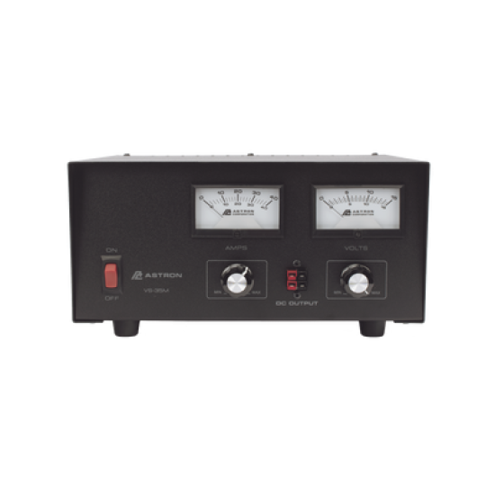 Fuente de poder 13.8Vcc, 35A, lineal, voltaje y corriente variable con medidores