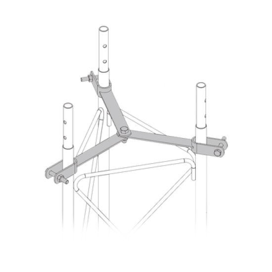 Brida para sujeción de retenida compatible con tramos STZ45, Galvanizado electrolítico.