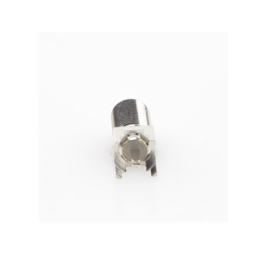 Conector F Hembra para PCB de Montaje Vertical, Níquel/ Estaño/ Polietileno.