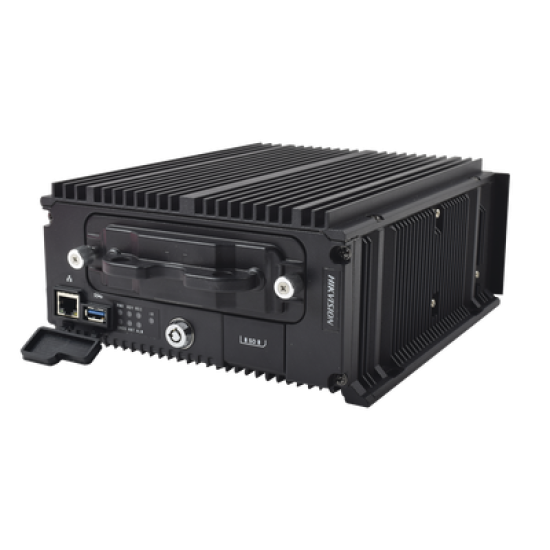 NVR Móvil de 8 Canales de 2 Megapixel / 8 Puertos PoE / 2 Bahías de Disco Duro / Incluye Modulo GPS, WiFi y 4G