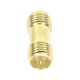 Adaptador Barril de SMA Hembra Inverso a SMA Hembra Inverso, Oro/ Oro/ Teflón,