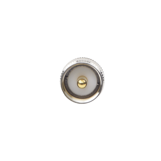 Adaptador en Línea de Conector TNC Hembra a UHF Macho (PL-259), Níquel/ Oro/ Teflón.