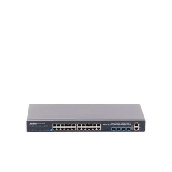 Switch Administrable Capa 3, 24-Puertos 10/100/1000T + 4-Puertos 10G SFP+, Apilable