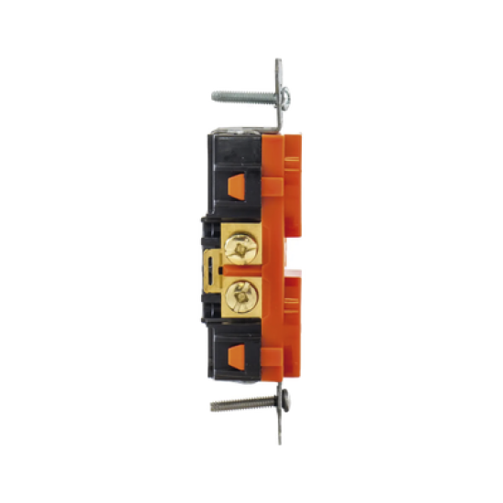 Contacto Dúplex Conexión a Tierra Aislada/ 20 A 125 V/ 2 polos 3 Hilos/ Color naranja/ Nema 5- 20R/ Grado Comercial.