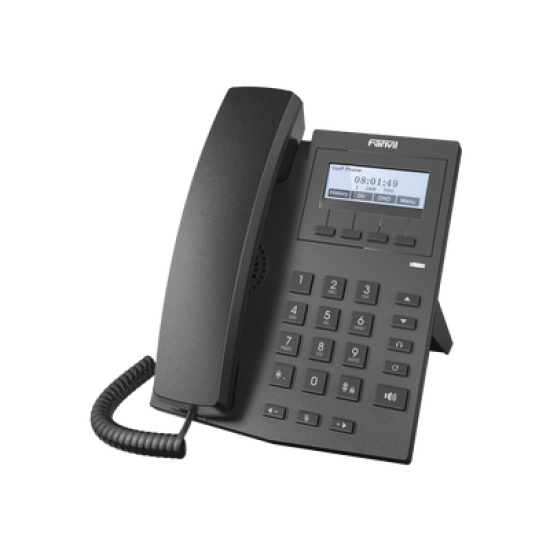 Teléfono IP empresarial para 2 lineas SIP con pantalla LCD 128 x 48 Px y conferencia de 3 vías, PoE