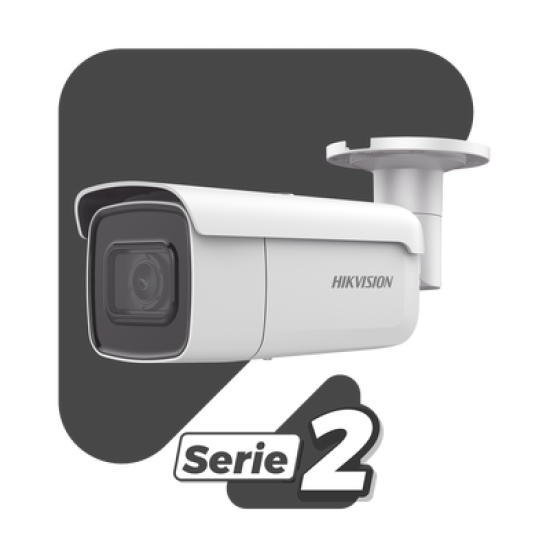 Bala IP 4 Megapixel / Lente Mot. 2.8 a 12 mm / 60 mts IR EXIR / Exterior IP67 / IK10 /  WDR 120 dB / PoE / ACUSENSE (Evita Falsas Alarmas) / Entrada y Salida de Audio y Alarmas / MicroSD / ONVIF / ACUSEARCH