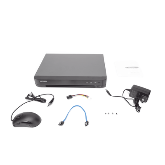 (ACUSENSE / Evita Falsas Alarmas) DVR 4 Megapixel / 16 Canales TURBOHD + 8 Canales IP /  1 Bahía de Disco Duro / Audio por Coaxitron / Salida de Vídeo en Full HD