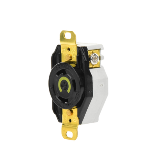 Receptáculo de Media Vuelta Industrial 30 A 125 V CA 2 Polos 3 Hilos (Nema L5-30R) Color Negro.