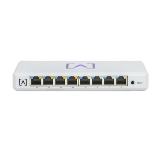 Switch Gigabit PoE+ Administrable / 8 puertos 10/100/1000 Mbps (4 de ellos PoE+ 802.3af/at) / Hasta 60W / Administración nube gratuita / Presupuesto de 60W