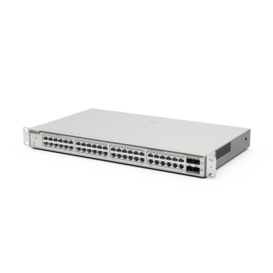 Switch Administrable Capa 3 con 48 puertos Gigabit + 4 SFP+ para fibra 10Gb, gestión gratuita desde la nube