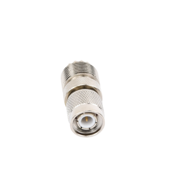 Adaptador en Línea de Conector TNC Macho a Conector UHF Hembra (SO-239), Níquel/ Oro/ Teflón.