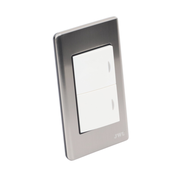 Apagador Doble de 10 A/ 127 V CA ~ 60 Hz /  Placa de Acero.