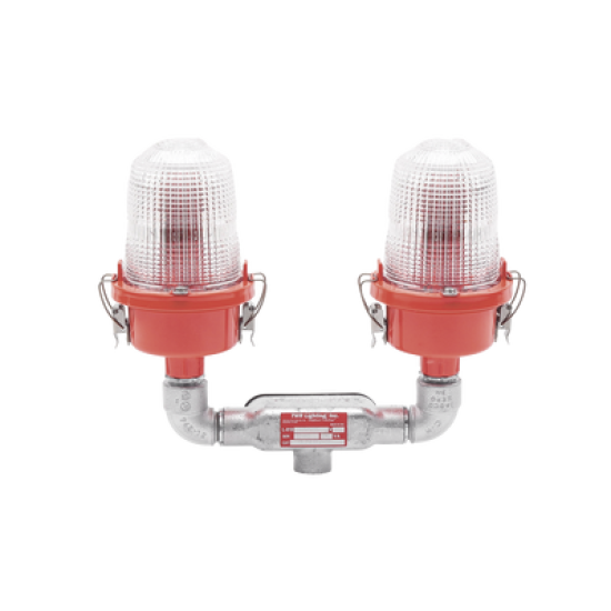 Lámpara de Obstrucción Roja Certificada/ Luz Fija Tipo L-810 Doble LED/ 120 - 240 Vca/ Luz Infraroja