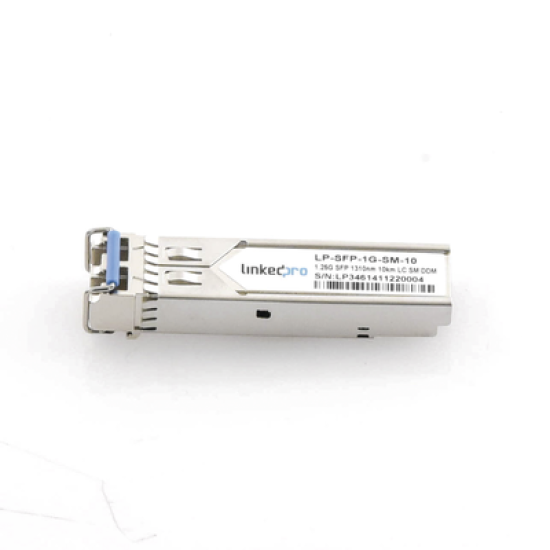 Transceptor Óptico SFP (Mini-Gbic) / Monomodo 1310 nm / 1.25 Gbps / 1000BASE-LX / Conectores LC/UPC Dúplex / DDM / Hasta 10 km 