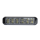 Luz Auxiliar de 18 LED, SAE, Tricolor, Bisel Negro, Rojo/Blanco/Azul, Lente Transparente
