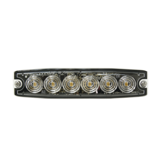 Luz Auxiliar de 6 LED, ámbar, SAE Clase I, lente transparente