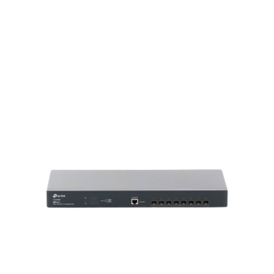 Switch Fibra Óptica L2+ Omada / 8 Puertos SFP+ 10G /  2 Puertos Consola (RJ45 y micro-USB) / Administración Centralizada Omada o Stand-Alone / Multicast IGMP / Calidad de Servicio / Montaje en Rack / Silencioso (sin ventiladores)
