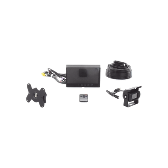 Sistema Profesional de Cámara de Reversa y Monitor Alámbrico para Vehículos de Trabajo y Montacargas
