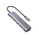 HUB USB-C Multipuertos / HDMI 4K@30Hz  / 3 Puertos USB-A 3.0 / Lector Tarjeta SD+TF (Uso Simultáneo) / 6 en 1 / Carcasa de Aluminio.