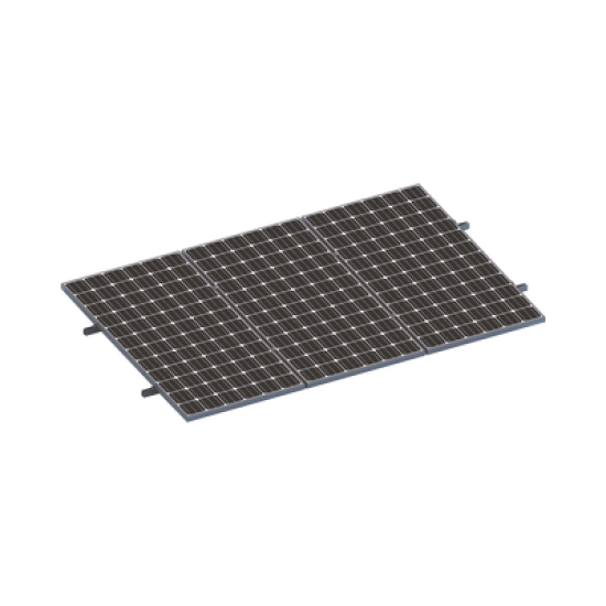 Kit De Minirieles Para Panel Solar Arreglo 1X3  Para Instalación Plano En Lámina