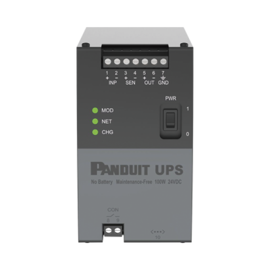 UPS Industrial de 100 Watts, 24 Vcd de Entrada, Instalación en Riel DIN Estándar de 35mm, Temperatura de operación de -40 a 60 ºC