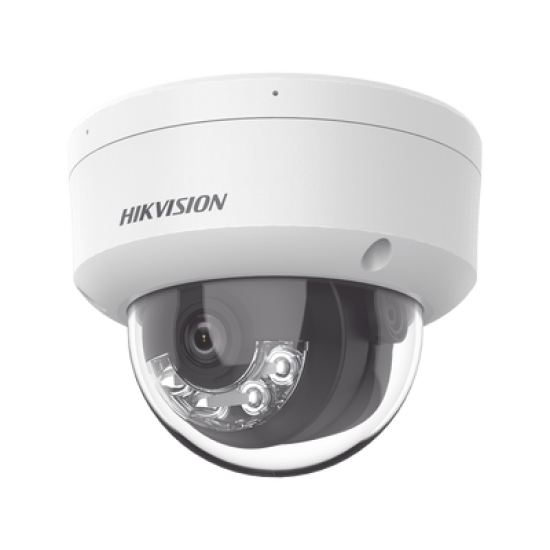 [Dual Light] Domo IP 2 Megapixel / Lente 2.8 mm / 30 mts IR + 20 mts Luz Blanca / Micrófono Integrado / Antivandálico IK08 / ACUSENSE Lite / Exterior IP67 / H.265 / PoE / ONVIF 