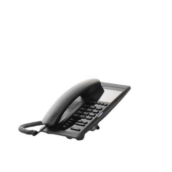 (H5W Color Negro)Teléfono IP WiFi para Hotelería, profesional de gama alta con pantalla LCD de 3.5 pulgadas a color, 6 teclas programables para servicio rápido (Hotline) PoE 