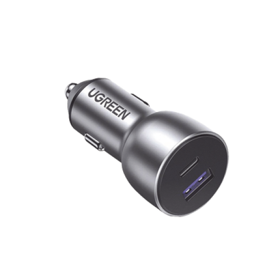Cargador de Auto 42.5W | Puerto USB-A y USB-C | Carga Rápida | Compatible con Vehículos de 12 y 24 VCD | PD3.0 + QC3.0 | Chip Inteligente | Diseño Compacto  Mayor Eficiencia Energética | Caja de Aluminio.