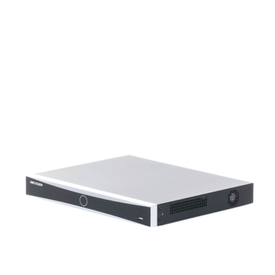 NVR 12 Megapixel (4K) / 16 Canales IP / 16 Puertos PoE+ / Reconocimiento Facial / AcuSense (Evita Falsas Alarmas) / 2 Bahías de Disco Duro / Switch PoE 300 mts / HDMI en 4K / Alarmas I/O / 300 Metros PoE Modo Extendido