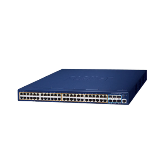 Switch Administrable Stacking Capa 3, 48 Puertos PoE Gigabit 802.3at, 6 Puertos SFP de 10 G, Incluye Fuente Redundante de 55 V cc