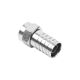 Conector F Macho, Plegable de Doble Blindaje para cable RG-59, Cuerpo de Bronce Niquelado.