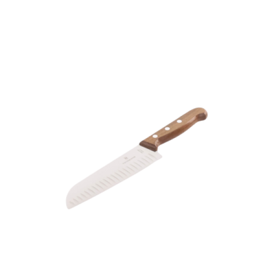 Cuchillo Santoku Wood de 17 cm, Filo con Alvéolos Estilo Japonés.