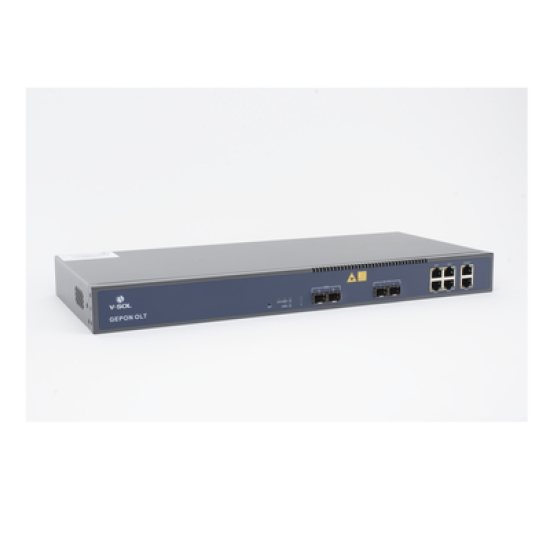 OLT de 2 puertos EPON con 6 puertos Uplink (4 puertos Gigabit Ethernet + 2 puertos Gigabit Ethernet SFP/SFP+) / hasta 128 ONUS
