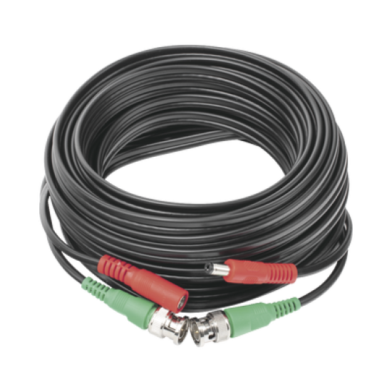 Cable coaxial ( BNC RG59 ) + Alimentación / SIAMÉS / 10 Metros / Aleación Cobre + Aluminio CCA / Para Cámaras 4K  / Uso interior y exterior