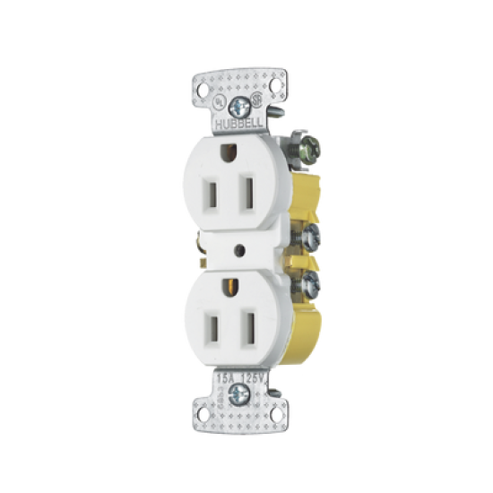 Contacto Duplex 15A 125V/ 2 Polos 3 Hilos/ Nema 5-15R/ Color Blanco.
