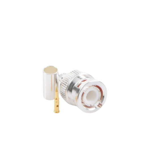 Conector BNC Macho de Anillo Plegable para Cable LMR-195, RG-58/U, RG-142/U, Plata/Oro/Teflón.
