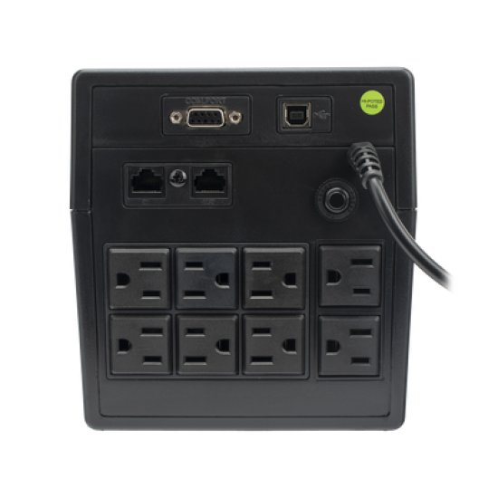 UPS 1000VA/600 W Línea Interactiva 120Vca / 6 tomas 5-15R (4 Respaldadas) / Regulación de Voltaje / Protección RJ45