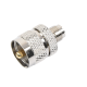 Adaptador en Línea de Conector Mini UHF Hembra a UHF Macho (PL-259), Níquel/ Oro/ Teflón.