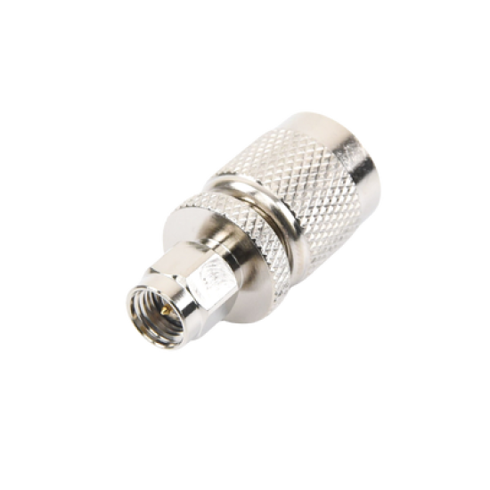 Adaptador en Línea, de Conector SMA Macho a TNC Macho, Níquel/ Oro/ Teflón.