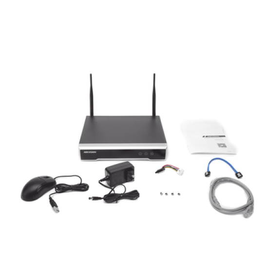 NVR 4 Megapixel / 4 canales IP / 1 Bahía de Disco Duro / 2 Antenas Wi-Fi / Salida de Vídeo Full HD