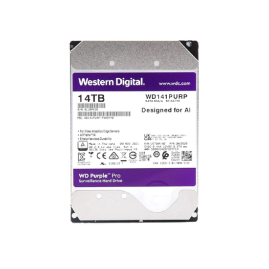 Disco duro WD de 14TB / 7200RPM / Optimizado para soluciones de video inteligente