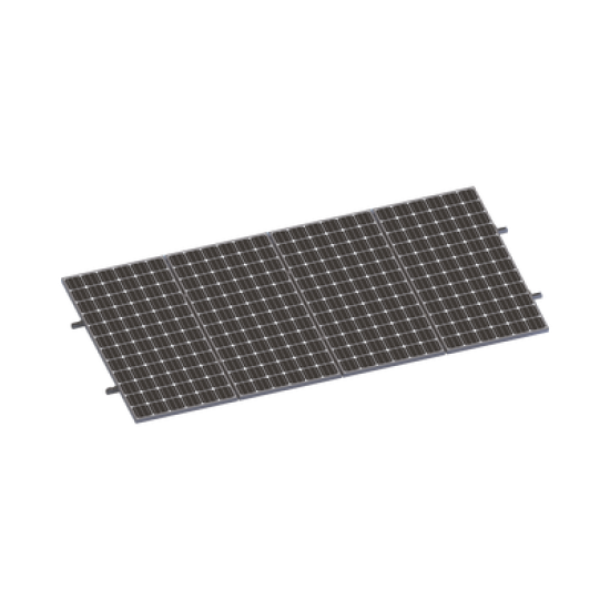 Kit De Minirieles Para Panel Solar Arreglo 1X4 Para Instalación Plano En Lámina