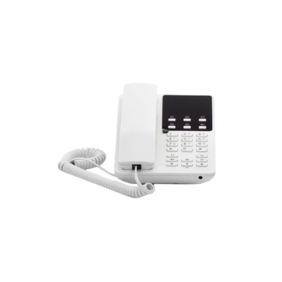 Teléfono IP Hotelero Wi-Fi, 2 líneas SIP con 2 cuentas, codec Opus, IPV4/IPV6, color blanco, con gestión en la nube GDMS