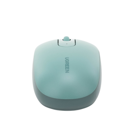 Mouse Inalámbrico 2.4G 800/1200/1600/2400 DPI / Función de 3 botones / Alcance 10m / Silencioso / Ergonómico / Anti-caída y Anti-interferencias / Color Verde / Batería Alcalina AA (incluida).