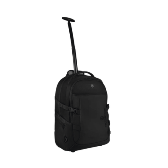 Mochila VX Sport EVO con Ruedas, Mango Telescópico y Correas al Hombro. Fabricada en Poliéster Negro repelente al Agua. Backpack on Wheels.
